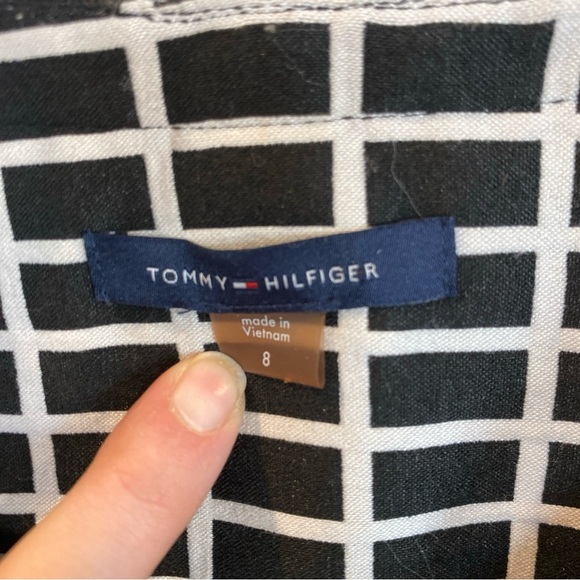 Tommy Hilfiger Blazer Black White Checkered Full Zip Size 8 - Picture 3 of 8